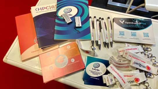 OSQ+ and other project materials at the Quantum Flagship stand