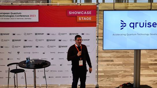 Qruise presentation on the showcase stage